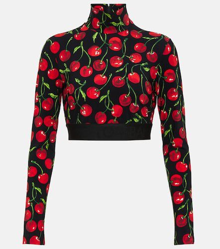 Crop top de jersey estampado - Dolce&Gabbana - Modalova