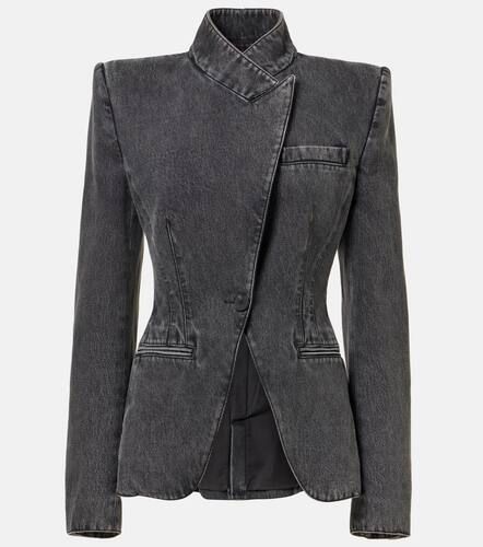 Asymmetric denim blazer - Alexander McQueen - Modalova