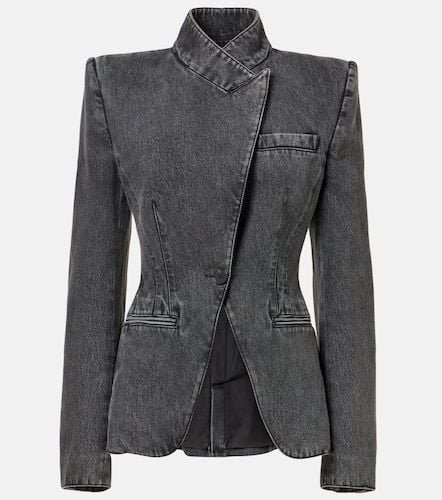 Asymmetric denim blazer - Alexander McQueen - Modalova