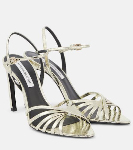 Snake-effect leather slingback sandals - Victoria Beckham - Modalova