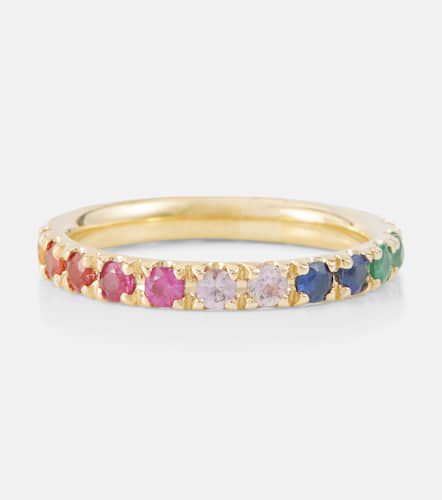 Anello eternity Rainbow Large in oro 14 kt con zaffiri, rubini, ametiste e smeraldi - Sydney Evan - Modalova