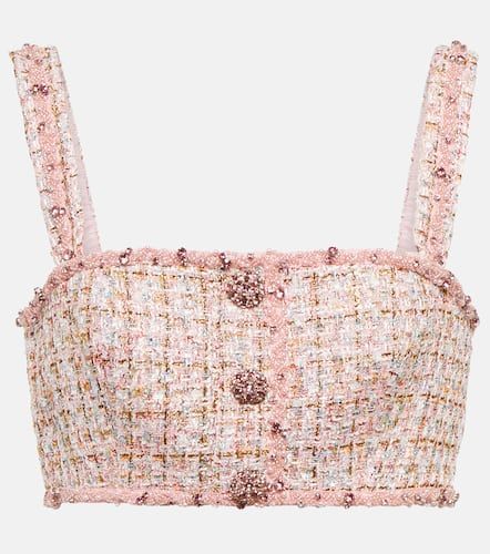 Embellished boucle crop top - Self-Portrait - Modalova