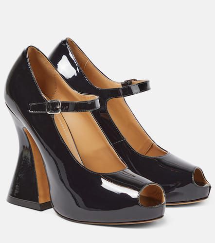 Patent leather peep-toe Mary Jane pumps - Maison Margiela - Modalova