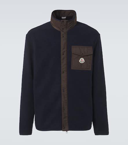 Cardigan in misto lana con zip - Moncler - Modalova