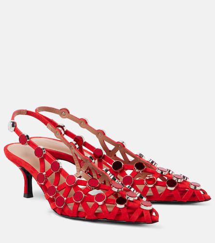 Grid 50 embellished leather slingback pumps - The Attico - Modalova