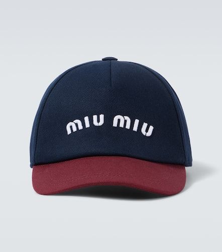 Logo cotton drill baseball cap - Miu Miu - Modalova