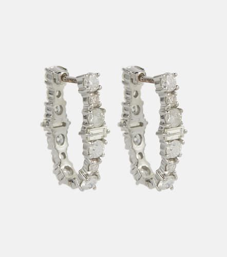 Rivulet 18kt gold hoop earrings with diamonds - Ileana Makri - Modalova