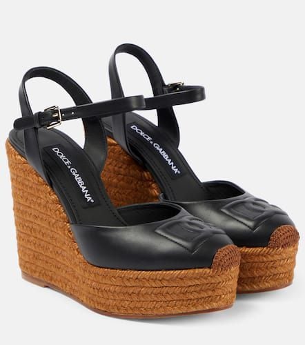 Espadrille-Wedges aus Leder - Dolce&Gabbana - Modalova