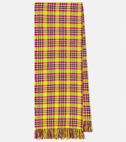 Checked fringed virgin wool scarf - Etro - Modalova