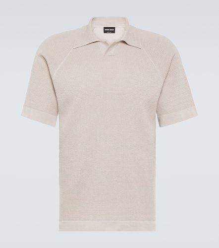 Cotton and cashmere polo shirt - Giorgio Armani - Modalova