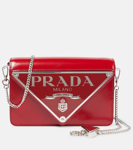 Small logo leather crossbody bag - Prada - Modalova