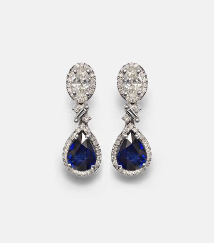 Ohrringe aus 18kt Weißgold mit Diamanten und Saphiren - Suzanne Kalan - Modalova