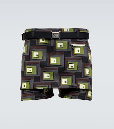 Shorts aus Jacquard mit Gürtel - Prada - Modalova