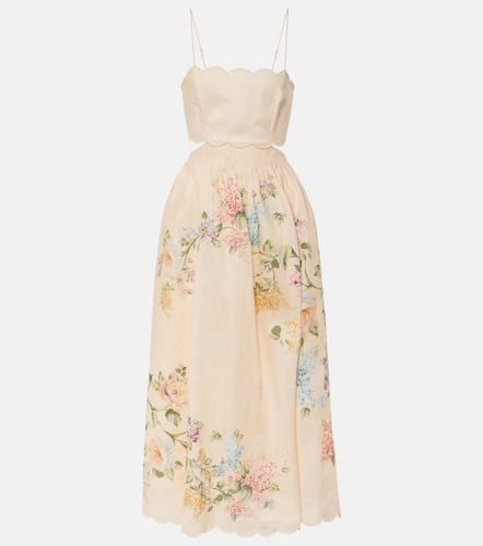 Vestido midi Halliday de lino floral - Zimmermann - Modalova