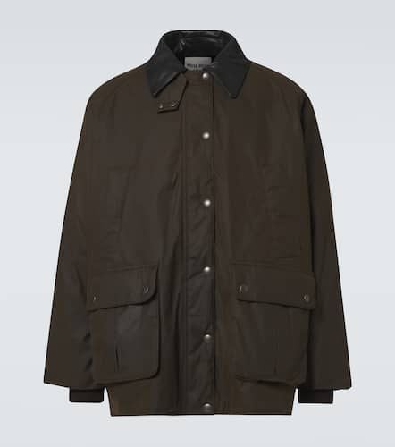 Leather-trimmed cotton canvas blouson - Miu Miu - Modalova