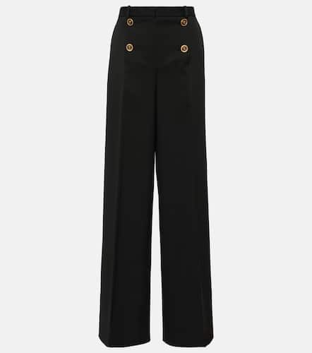 High-rise wool-blend wide-leg pants - Versace - Modalova