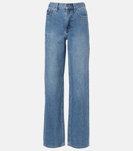 Jeans rectos de tiro alto adornados - Self-Portrait - Modalova