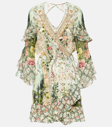 Ruffled floral silk crêpe wrap dress - Camilla - Modalova