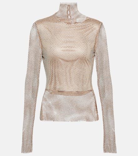 Noemi embellished mesh turtleneck top - Sportmax - Modalova