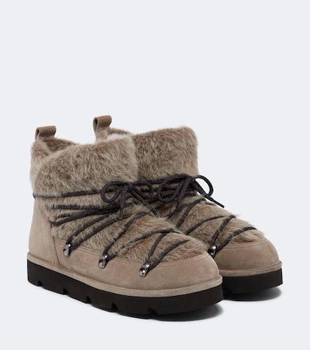 Stivaletti da neve in shearling e suede - Brunello Cucinelli - Modalova