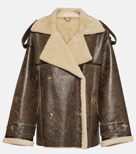 Jordan shearling-lined leather coat - The Mannei - Modalova
