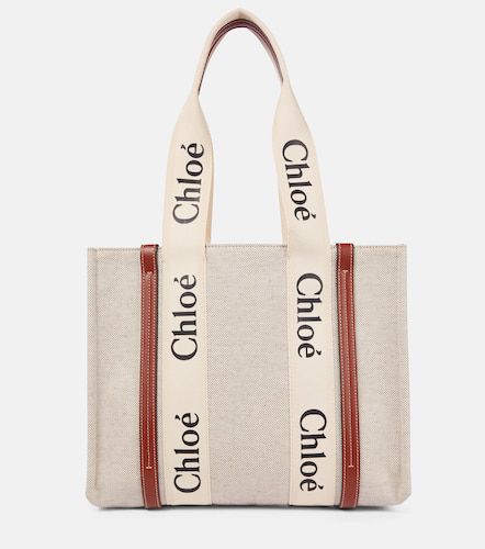 Chloé Shopper Woody Medium in canvas - Chloe - Modalova