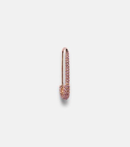 Orecchino singolo Safety Pin in rosa 18 kt con zaffiri - Anita Ko - Modalova