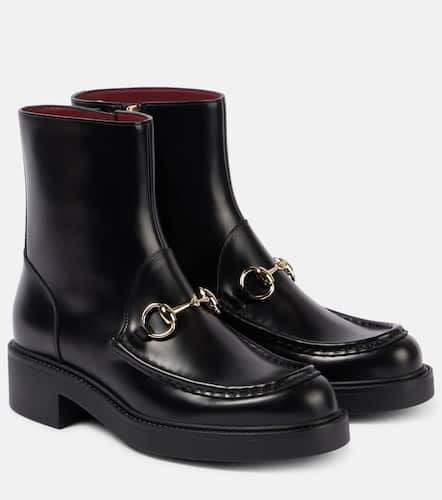 Ankle Boots Horsebit aus Leder - Gucci - Modalova