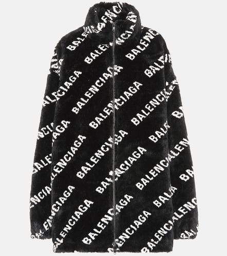 Chaqueta de pelo sintético con logo - Balenciaga - Modalova