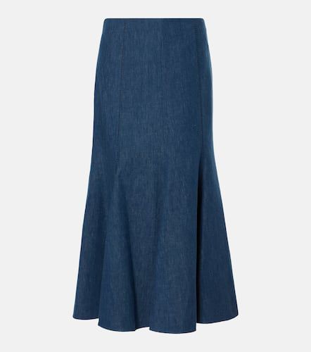 Amy flared cotton and linen midi skirt - Gabriela Hearst - Modalova