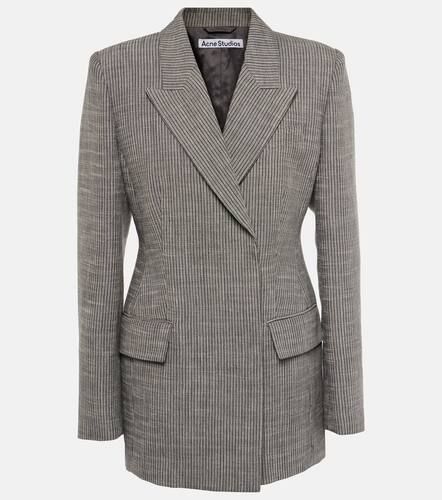 Blazer cruzado de mezcla de lino con raya diplomática - Acne Studios - Modalova