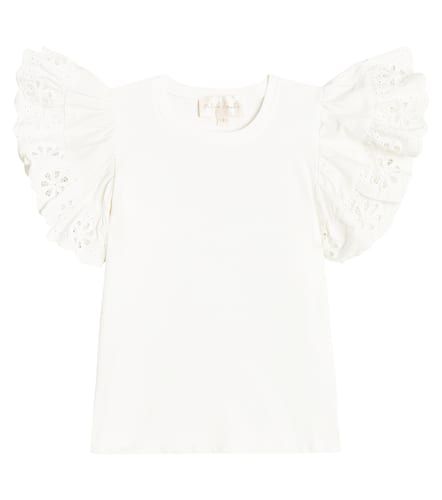 Camisa de algodón con ribetes de encaje - Petite Amalie - Modalova