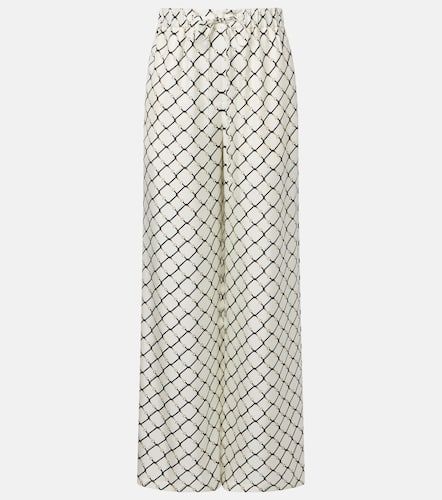 Pantaloni Horsebit in twill di seta - Gucci - Modalova