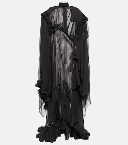 Ruffle-trimmed draped georgette gown - Balenciaga - Modalova