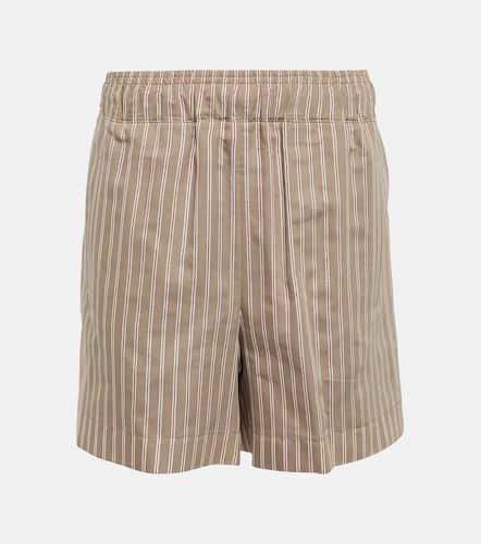 Striped mid-rise cotton-blend shorts - Brunello Cucinelli - Modalova