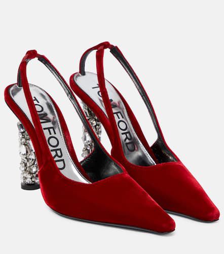 Verzierte Slingback-Pumps aus Samt - Tom Ford - Modalova