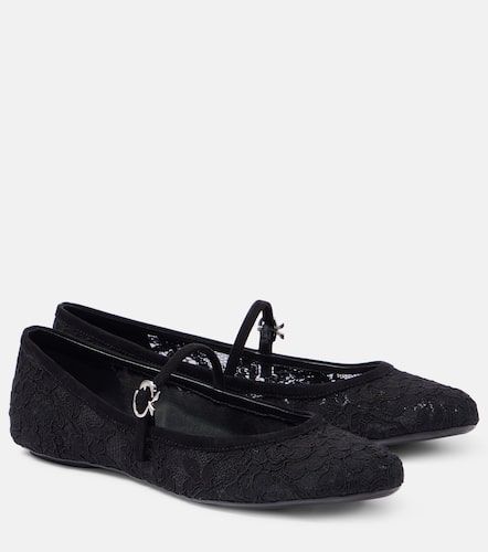 MJ leather-trimmed lace ballet flats - Gianvito Rossi - Modalova