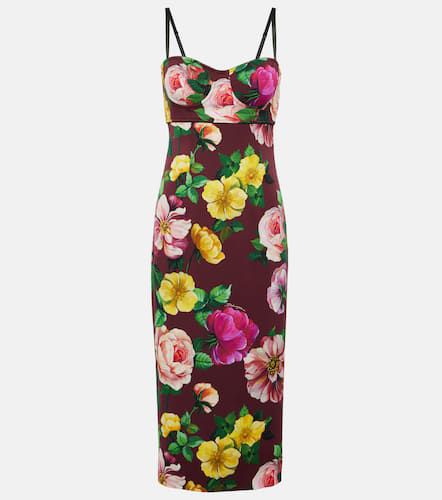 Floral silk-blend bustier midi dress - Dolce&Gabbana - Modalova