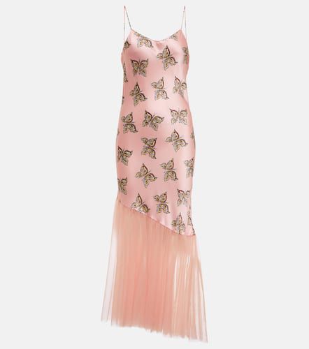 Printed silk satin and tulle dress - Rodarte - Modalova