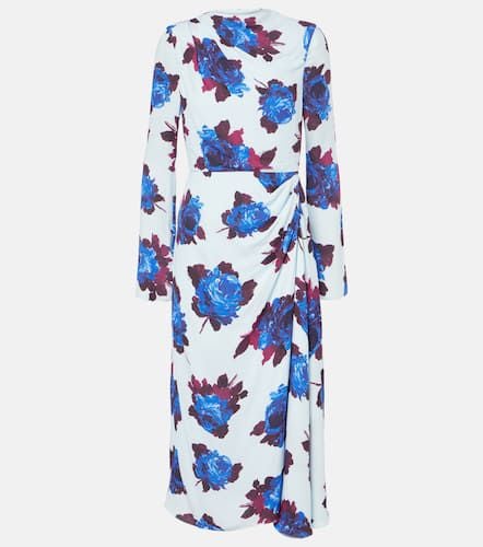 Draped floral crÃªpe midi dress - Erdem - Modalova