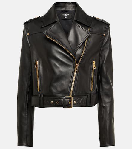Balmain Leather biker jacket - Balmain - Modalova