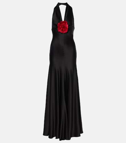 Floral-appliqué silk satin maxi dress - Rodarte - Modalova