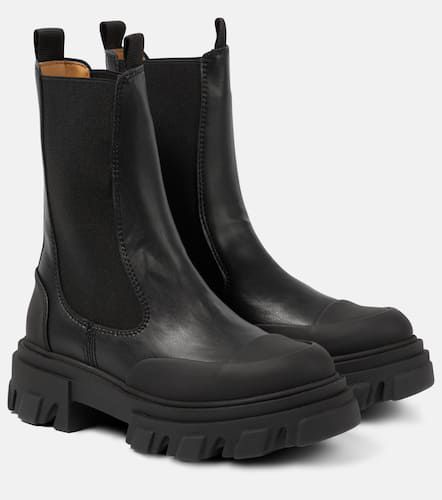 Stitch faux-leather Chelsea boots - Ganni - Modalova