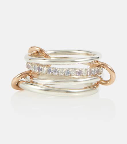 Nimbus sterling silver linked rings with sapphires, tanzanite and white diamonds - Spinelli Kilcollin - Modalova