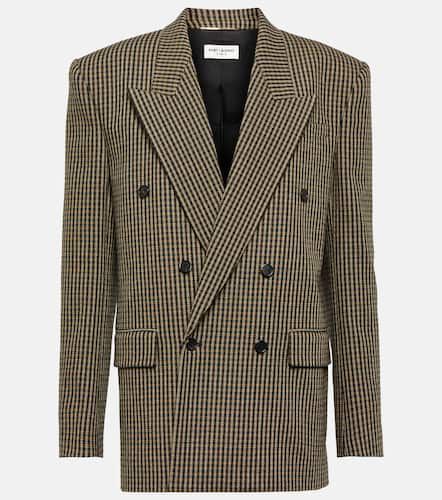 Oversized checked wool-blend blazer - Saint Laurent - Modalova