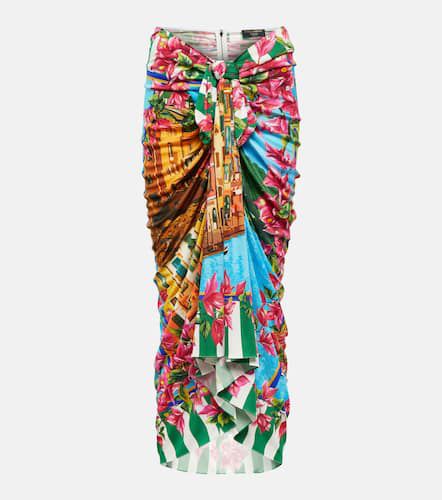 Portofino ruched silk midi skirt - Dolce&Gabbana - Modalova