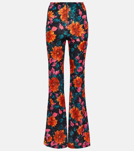 Pantalones flared de terciopelo floral - Rotate - Modalova