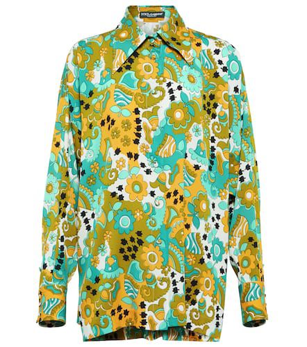 Camicia in misto seta con stampa - Dolce&Gabbana - Modalova