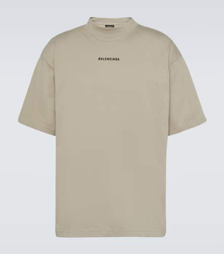 Camiseta de jersey de algodón con logo - Balenciaga - Modalova