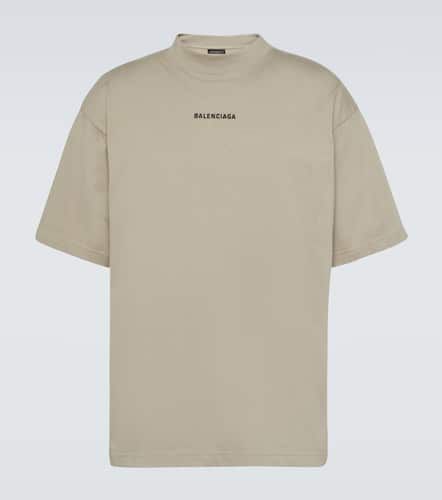 T-shirt in jersey di cotone con logo - Balenciaga - Modalova